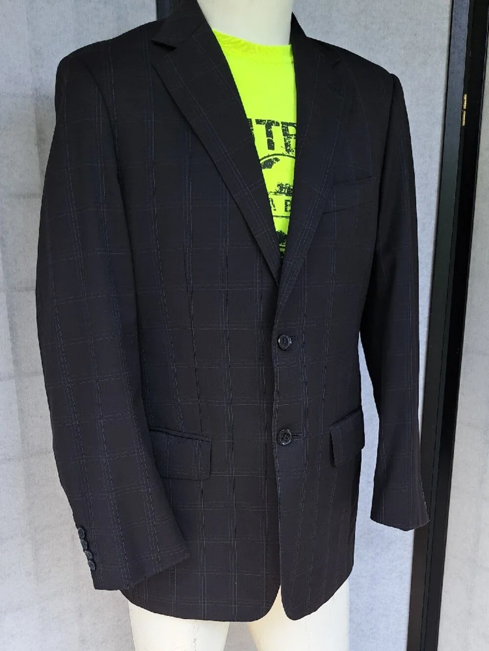 Men's Black Two-Button Blazer Jacket Made In Italy High Quality